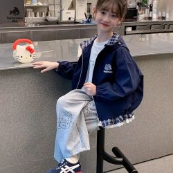 Tomy＆Sasa 女童中大童春秋装外套秋季春秋2026新款洋气百搭连帽上衣休闲潮