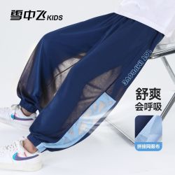 雪中飞 男童裤子夏季薄款2026新款儿童时尚简约束脚裤中大童九分裤