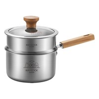 美厨 304不锈钢加厚三层钢奶锅
