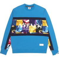 Aape 3824XAH 字母印花迷彩拼接 圆领卫衣
