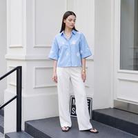 ZARA 舒适棉质V领显瘦设计衬衫