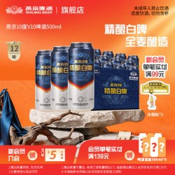 燕京啤酒 燕京V10精酿白啤500ml*12听高端特制 官方正品 整箱包邮