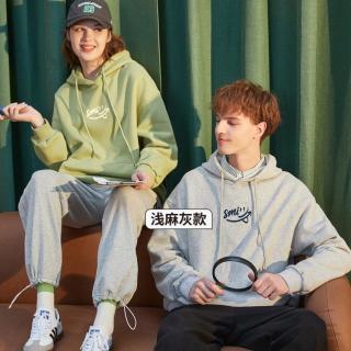 唐狮 春秋情侣装通勤百搭青活力情侣男笑脸字母印花多色连帽卫衣