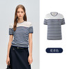 E·LAND衣恋 绒感棉 花青色 175/XL 女士针织T恤