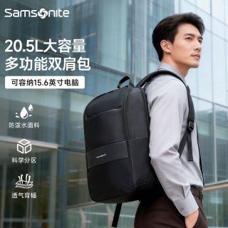 百亿补贴：新秀丽 双肩包大容量多功能电脑包商务出差男士双肩包