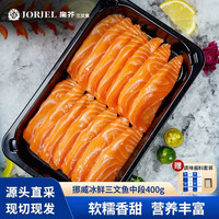 掬芥 绪日鲜 挪威原装进口 冰鲜三文鱼刺身 可生食款 精品中段 共400克