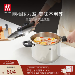 双立人 EcoQuick Il系列 压力锅(22cm、6L、不锈钢)