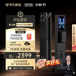 凯迪仕 P70ProMax双摄AI版 掌静脉人脸识别 暗夜黑 电子智能门锁