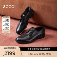 ecco 都市布拉格538324 粗跟增高 黑色 41码 皮鞋
