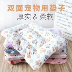 加厚毛绒垫猫窝睡垫狗窝珊瑚绒狗毯子加棉垫子保暖窝垫