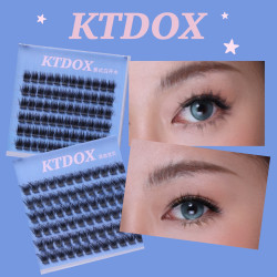 KTDOX高品质免胶假睫毛白开水轻欧美亚裔睫毛分段式单簇卷翘新手