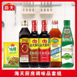 海天 厨房调料套装组合酿造生抽老抽料酒蚝油香醋鸡精炒菜凉拌烹饪