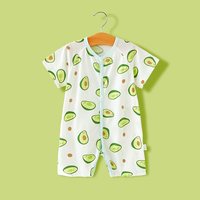 新生婴儿连体衣纯棉男宝宝衣服夏装睡衣夏季薄款哈衣爬服短袖短裤