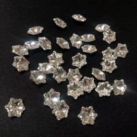 (20颗 )春柚新款美甲钻饰品超闪尖底透白色雪花钻饰品10x10mm