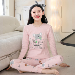 蒙羊人 青少年冬季秋衣秋裤女纯棉套装打底衣女士秋冬棉毛衫全棉内衣睡衣