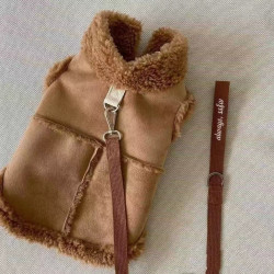 阿莫尔 狗狗马甲秋冬保暖带牵引扣猫咪衣服泰迪博美比熊小型幼犬防寒冬装