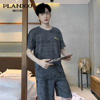 帕兰朵 短袖短裤男睡衣套装夏季宽松薄款休闲外穿青年家居服两件套