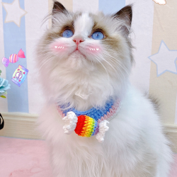 猫狗宠物项圈手工钩织超可爱围脖围兜卖萌装扮配饰甜美