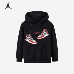 AIR JORDAN 秋冬休闲运动童装卫衣男童加绒连帽卫衣C393