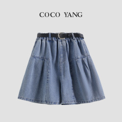 夏季女大童牛仔裤短裤时尚休闲水洗中学生潮流款-YH423