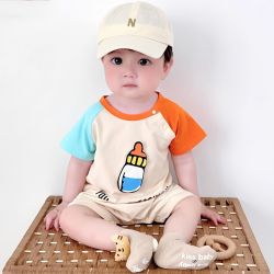 婴儿连体衣夏装纯棉短袖薄款哈衣宝宝夏天衣服男女童连身衣新生儿