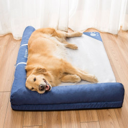 嬉皮狗 大型犬可拆洗L型沙发床金毛拉布拉多四季舒适狗窝凉垫狗垫子4282