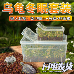 乌龟冬眠箱巴西龟过冬用品椰土苔藓沙土垫材保温爬虫冬眠窝乌龟箱