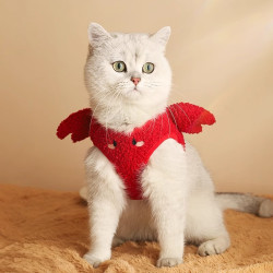 华元宠具 猫咪可爱衣服加厚保暖小猫外出背带背心加绒马甲小猫衣服带牵引扣