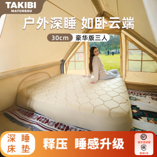 塔吉比 充气床垫TPU30拉丝自动气垫床午休打地铺户外露营弹丝垫防潮垫 三人+无刷泵+零压床笠