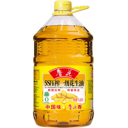 鲁花 5.43L纯正5S压榨一级花生油5升正宗4桶家用食用油