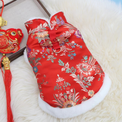 狗狗冬款洋气保暖复古中式猫衣服古风比貂咪服宠物衣服衣服民族风