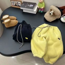 儿童冬装卫裤加绒加厚2025新款男女童韩版洋气休闲运动羊羔绒裤子