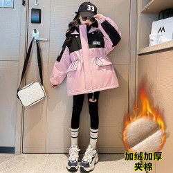 （冬款外套）女童棉衣冬款外套加棉2025新款秋装网红中大童儿童装