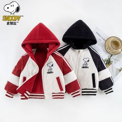 史努比 宝宝2026新款外套洋气潮款棉服儿童加绒加厚保暖SZZC151