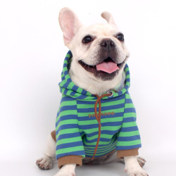 Tigerdog秋冬美拉德复古风咖啡色法斗八哥胖狗狗专用带帽有袖衣服