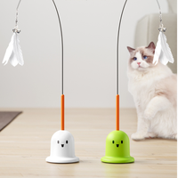 宠物卡通吸盘逗猫棒羽毛铃铛幼猫自嗨长杆解闷互动猫玩具