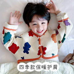婴儿护肩秋冬季儿童睡觉用护肩膀神器新生儿小孩保暖防冻马甲坎肩