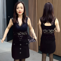 新款背心2026一体薄款美背蕾丝设计无袖黑色吊带大码女款打底内衣