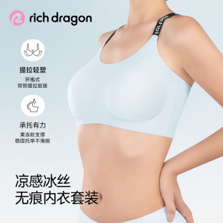 RICH DRAGON 红色本命年内衣套装高定礼盒包装大胸显小聚拢文胸
