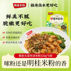 明桂米粉 脆皮头菜肉沫桂林米粉*5袋广西干拌鲜米粉夜宵充饥米线