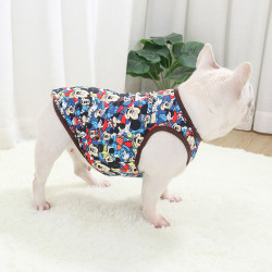 春夏季宠物狗狗法斗巴哥斗牛犬衣服薄款舒适透气弹力可爱小背心潮
