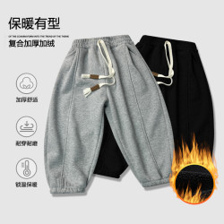 2026新款加绒加厚儿童冬季运动裤男童裤子女童保暖防寒长裤宽松潮