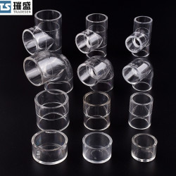 亚克力高透明接头45度 90度弯头管件鱼缸三通直接水管管件接头