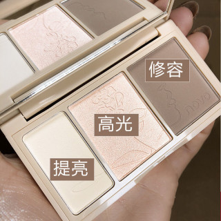 novo 正品三色高光修容盘闪粉脸部细闪提亮哑光阴影鼻影三合一体盘持久