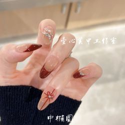 纯手工穿戴甲 麓华浓 壹心推荐美甲贴片可拆卸假指甲贴10片