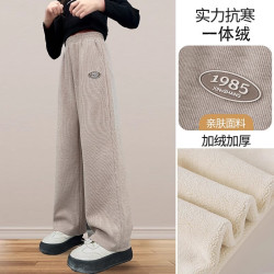 女童阔腿裤秋冬新款2025中大童冬款加绒女孩窄版直筒运动裤子儿童