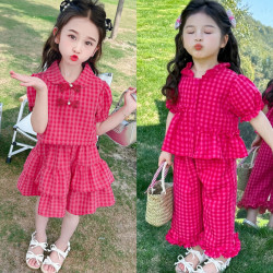女童夏装套装2026新款洋气儿童装新中式娃娃衫半身裙两件套