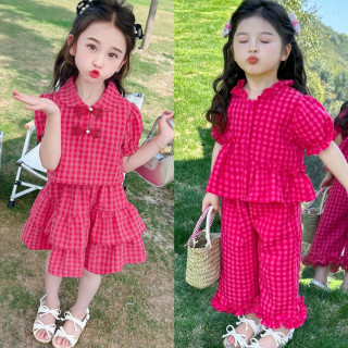 女童夏装套装2026新款洋气儿童装新中式娃娃衫半身裙两件套