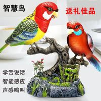 声控感应带鸟笼鸟玩具儿童仿真电动会叫小鸟婴儿老人长辈趣味解闷