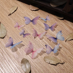 粉色蓝色蝴蝶美甲饰品紫色美甲装饰可爱彩色渐变夏日
